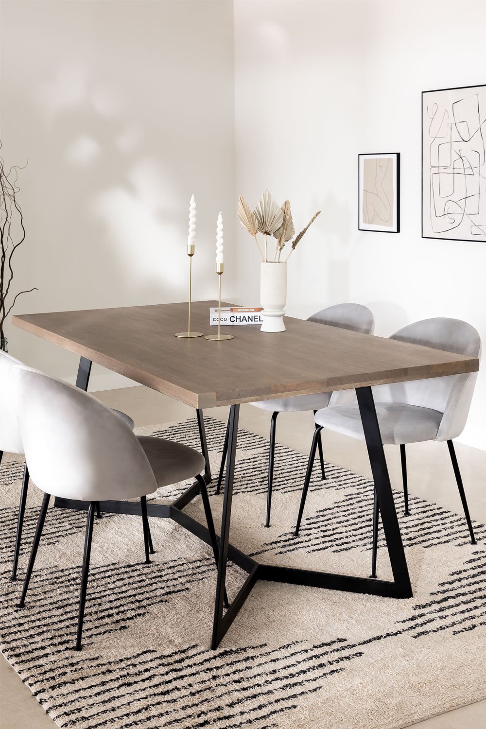 Chaise de salle à manger en velours Kana Design, image de la galerie 6