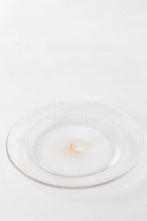 Pack de 4 assiettes plates en verre Byron