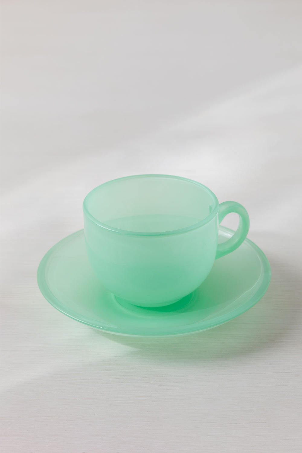 Pack de 4 Tasses à Café 15 cl avec Assiette en Verre Ainara, image de la galerie 2