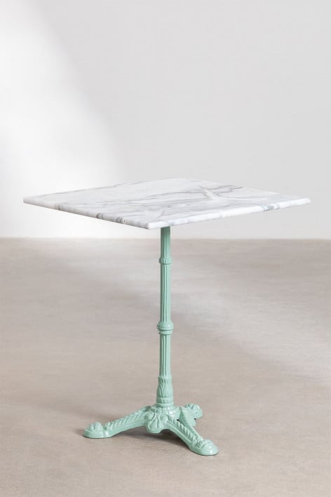 Table de Bar Carrée en Marbre Moka