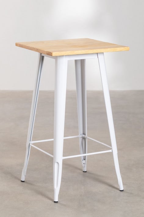 Table Haute Carrée en Bois et Acier (60x60 cm) LIX