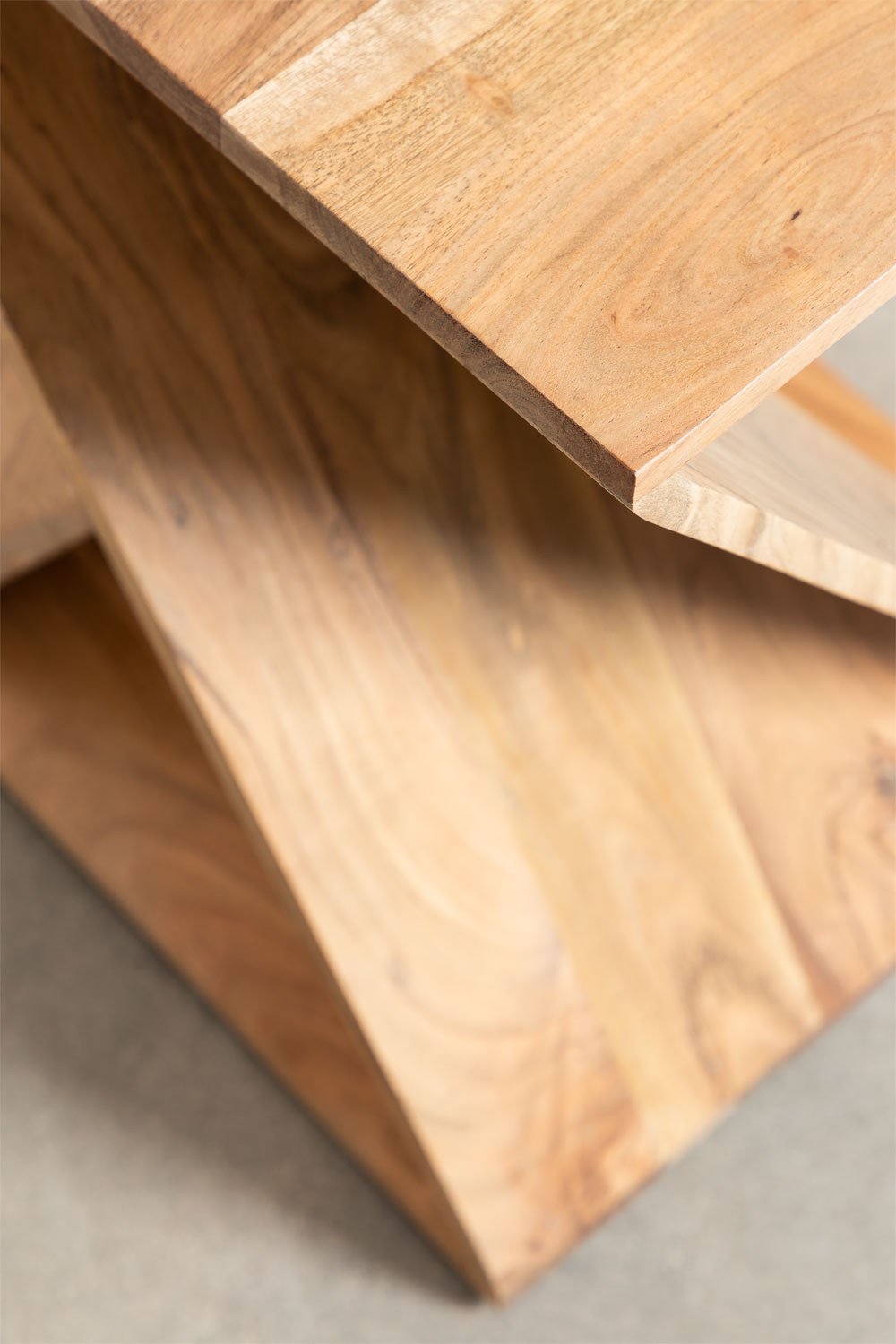 Table d'appoint carrée 40x40 cm en bois d'acacia Gorvea, image de la galerie 4