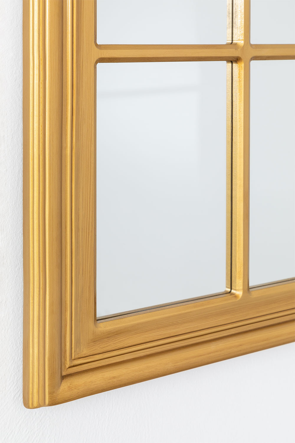 Miroir Mural en Bois Effet Fenêtre (100x150 cm) Lena - SKLUM