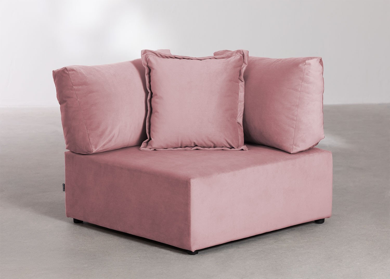 Canapé modulaire 2 pièces avec 2 fauteuils d'angle en velours Kata, image de la galerie 4