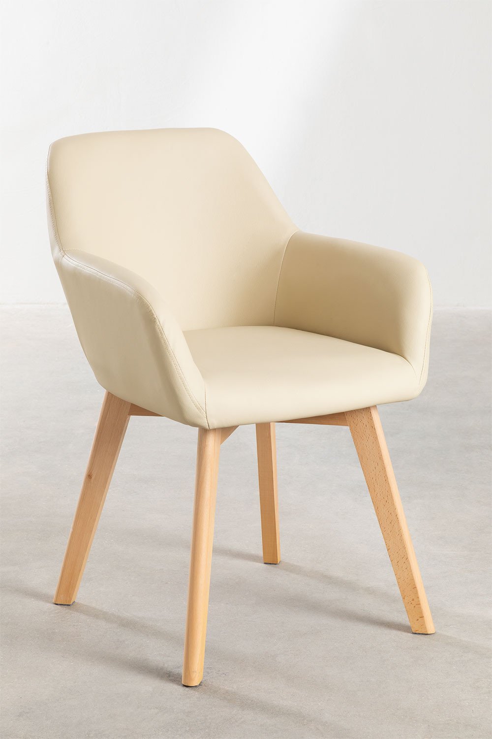 Chaise en similicuir avec accoudoirs Ervi Design, image de la galerie 1