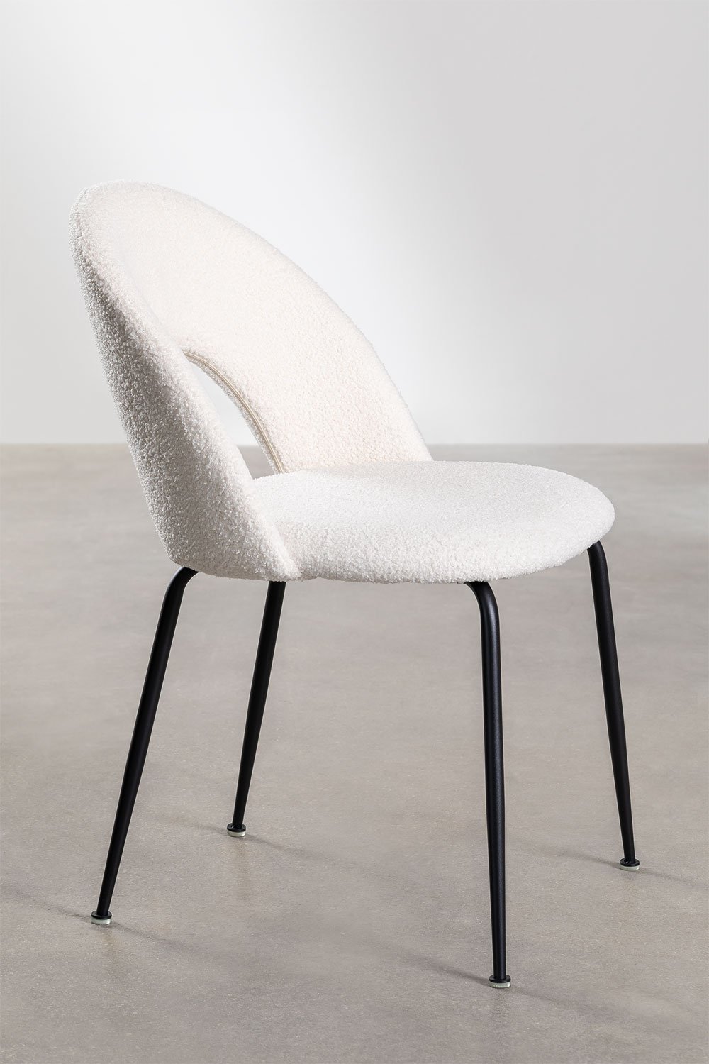 Chaise de salle à manger rembourrée en chenille Glorys Style, image de la galerie 2