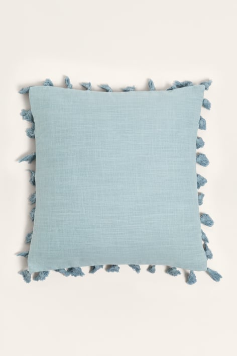 Coussin Carré Diwas 45x45cm - Motif Palmier Coton Et Jute