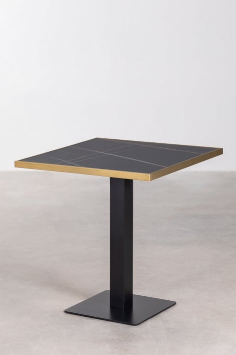 Table de Bar Carrée en Grès (70x70 cm) Galliano