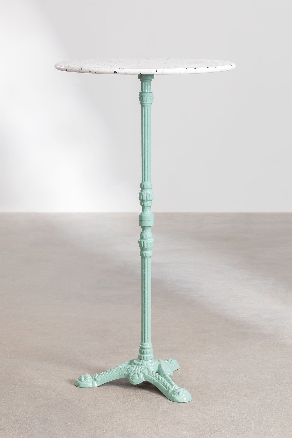 Table de bar haute et ronde en terrazzo (Ø60 cm) Volutto, image de la galerie 1