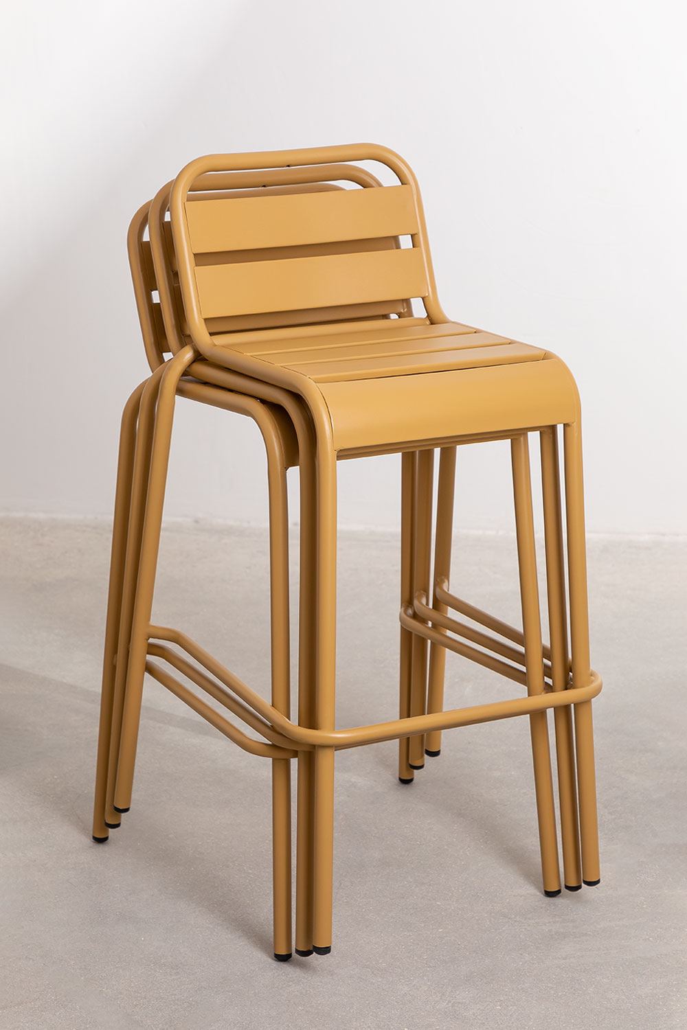Tabouret Haut Empilable Janti 75cm - Style Industriel - Acier Pour Extérieur