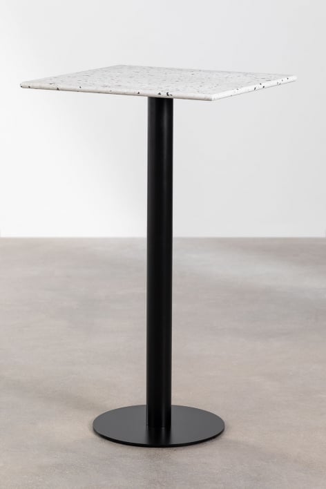 Table Haute de Bar Carrée en Terrazzo (60x60 cm) Dolce