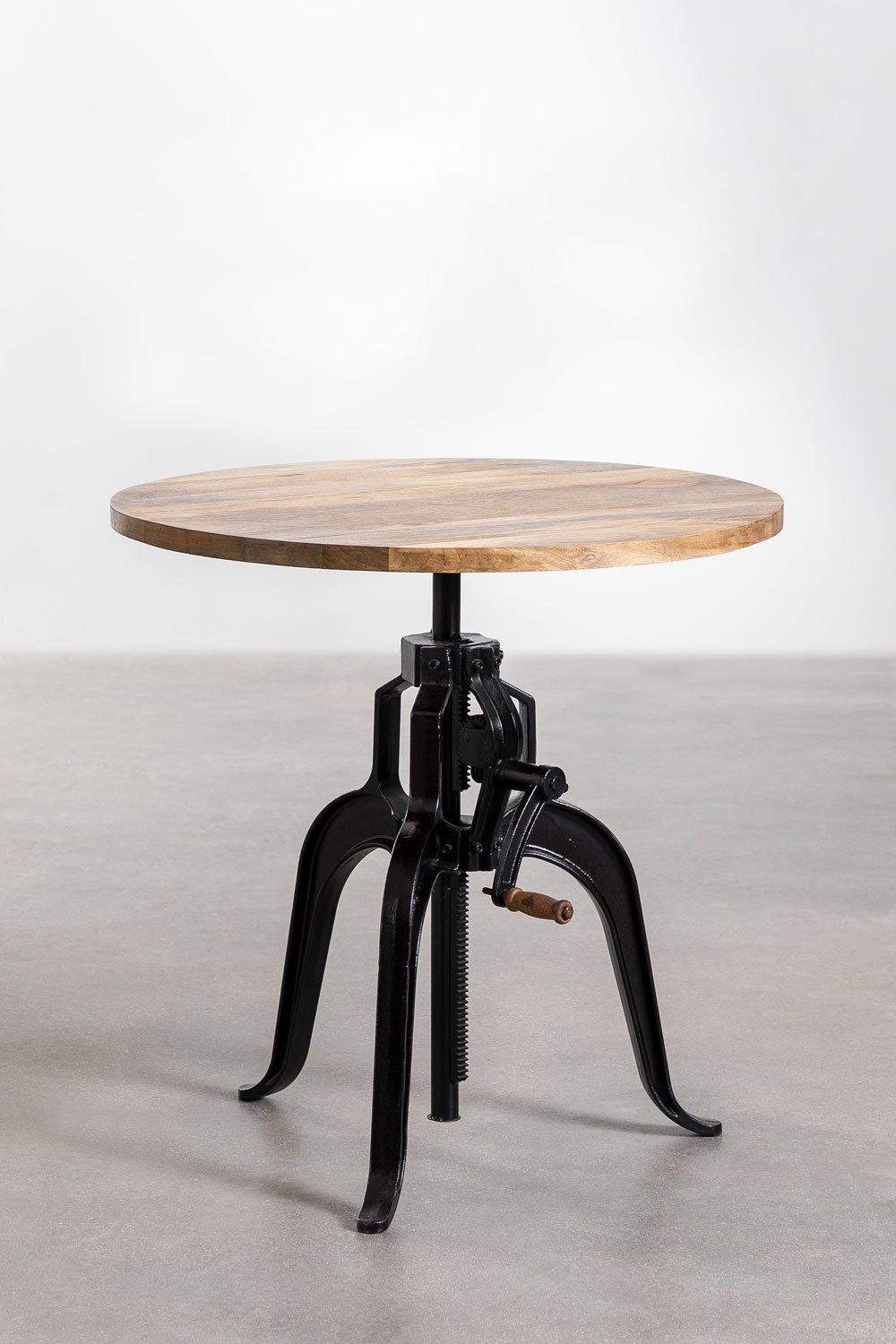 Table de bar ronde relevable en bois (Ø75 cm) Airela, image de la galerie 2