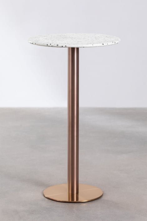 Table Haute Ronde en Terrazzo (Ø60 cm) Malibu