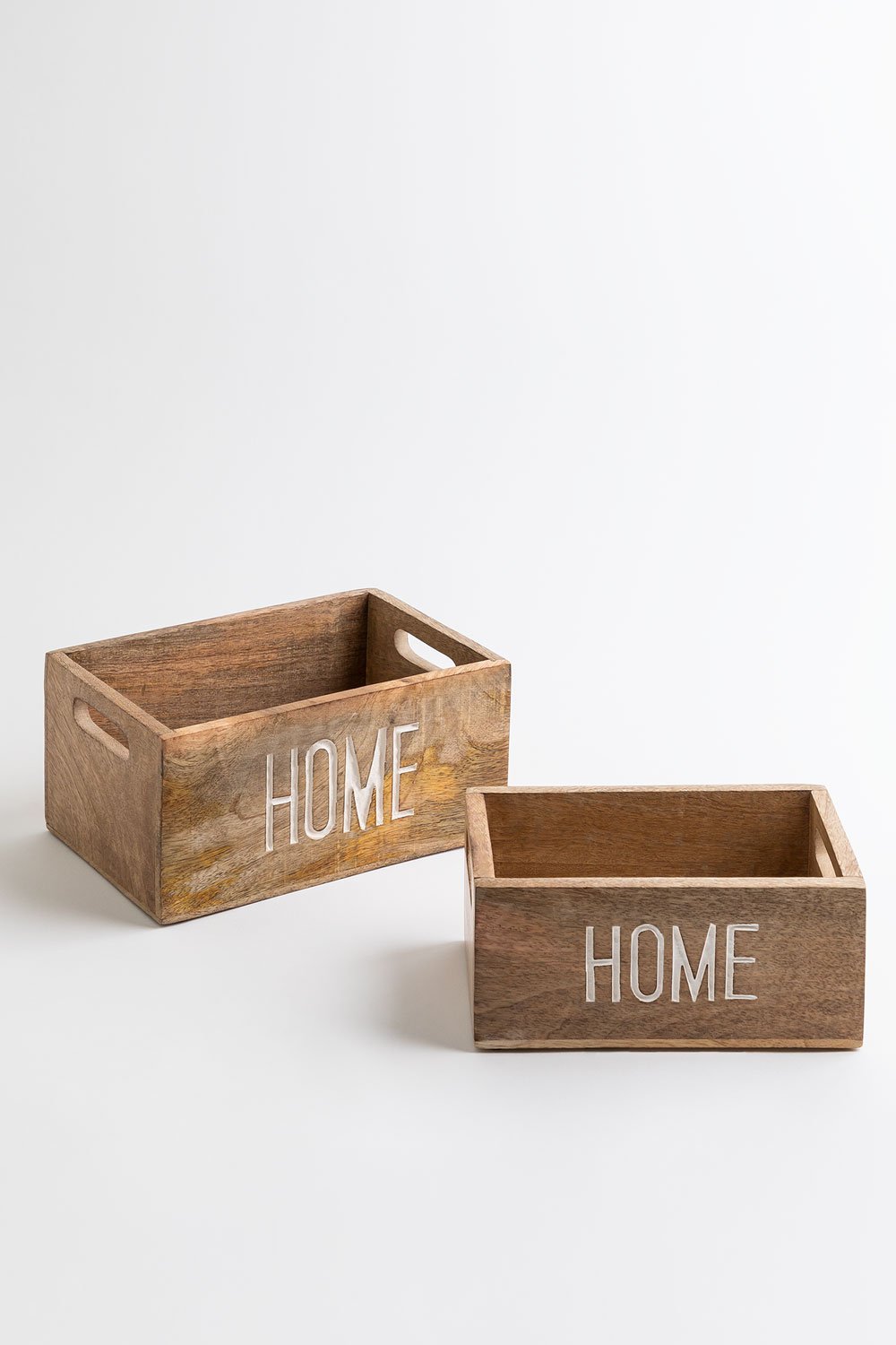 Lot de 2 boîtes de rangement Evelia en manguier    , image de la galerie 3