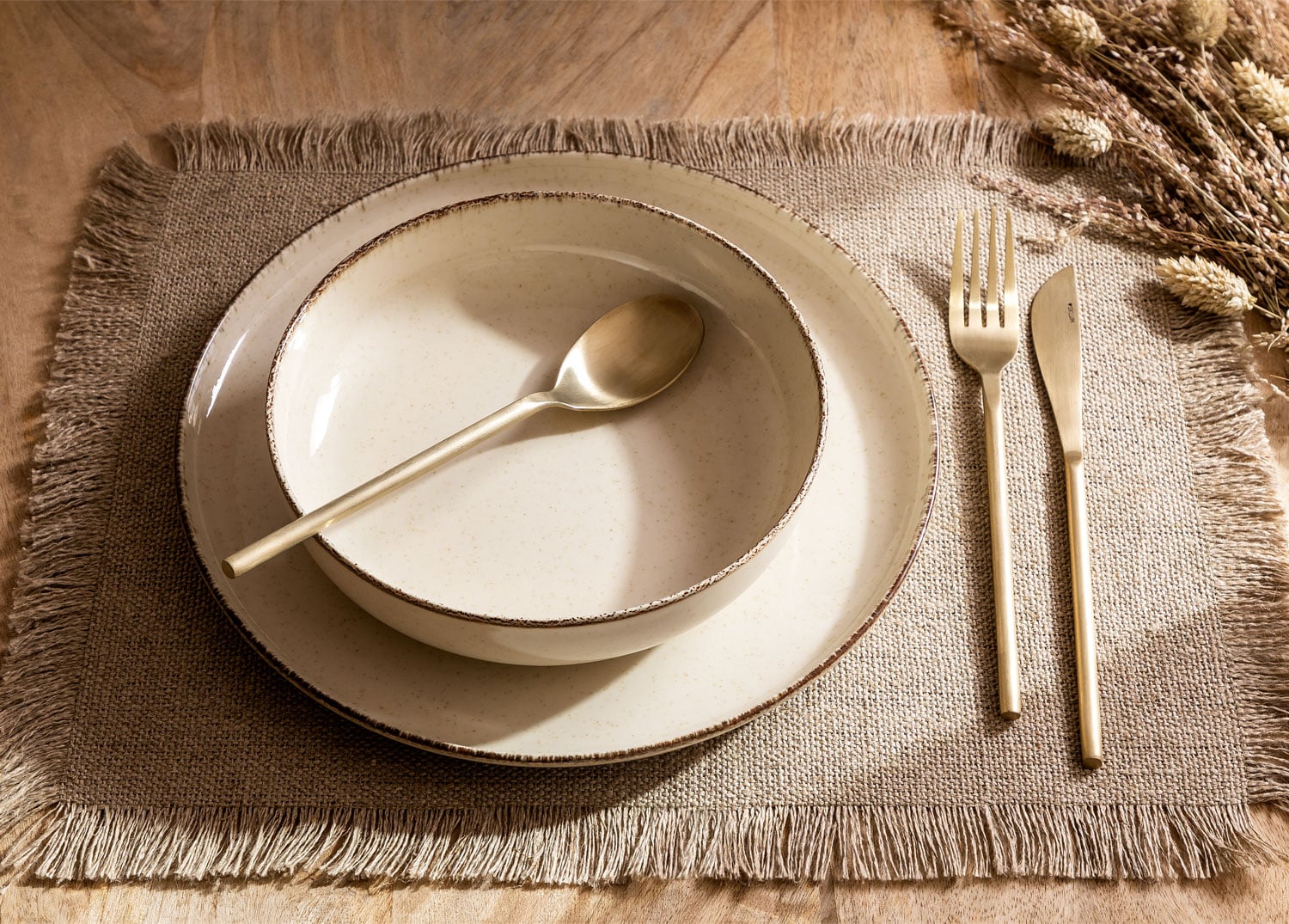 Lot De 4 Sets De Table Tressés En Jute Naturel 30,5 X 30,5 Cm - Style Bohème Rustique Pour Cuisine Et Salle à Manger