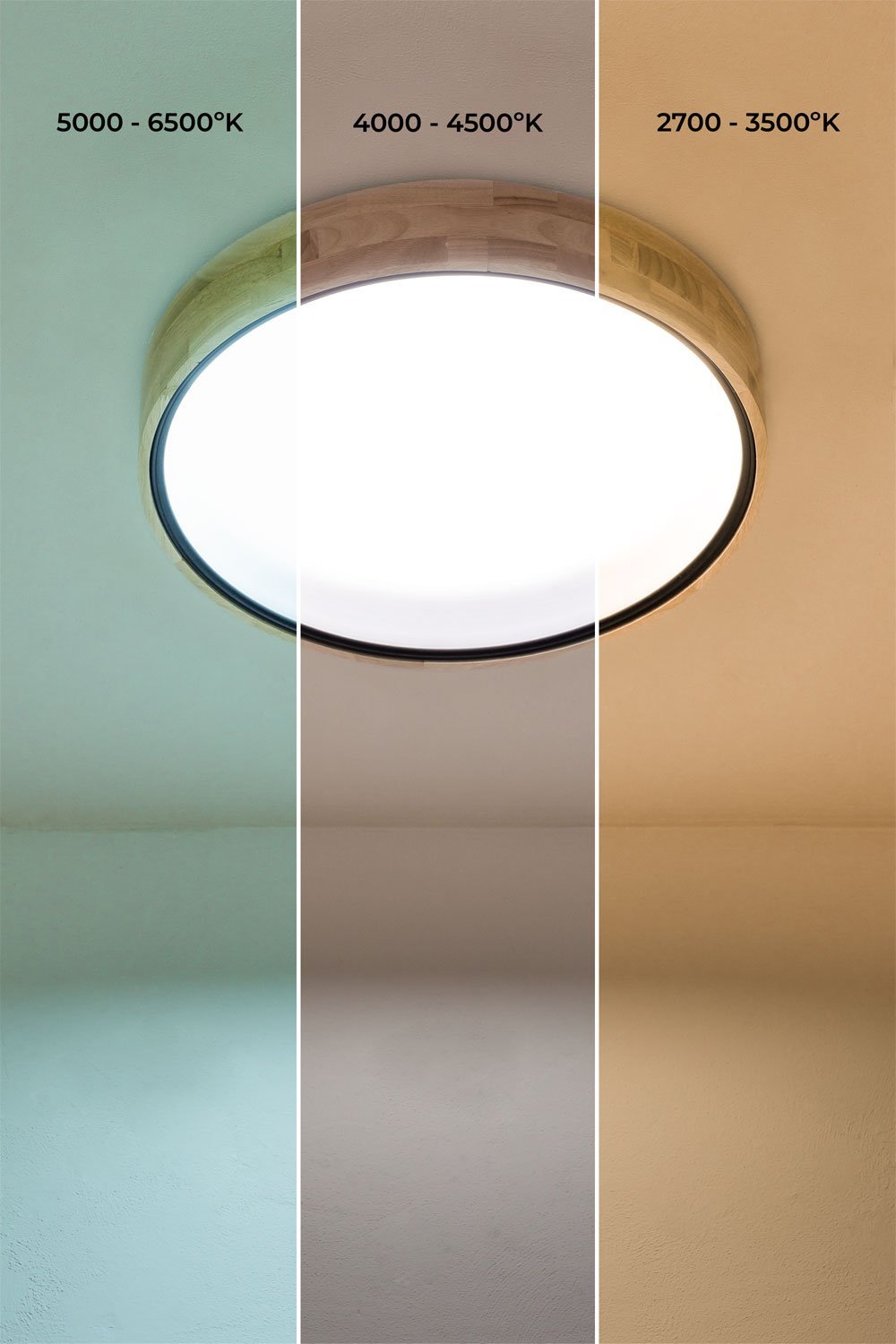 Plafonnier LED en Bois et Acier Balto, image de la galerie 5