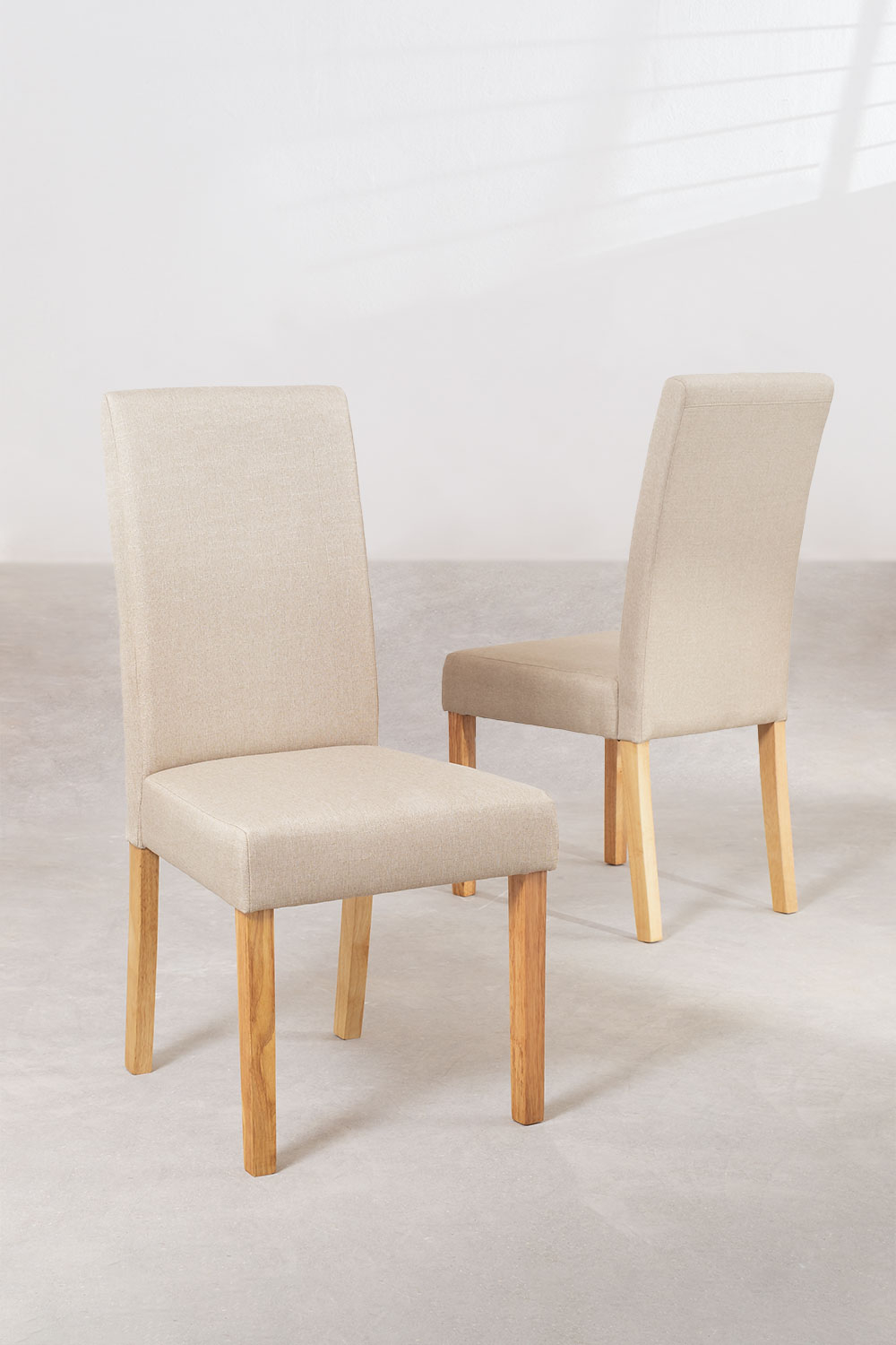Lot De 2 Chaises De Salle à Manger Beliani - Bois Foncé, Tissu, Style Rétro (120 Kg)