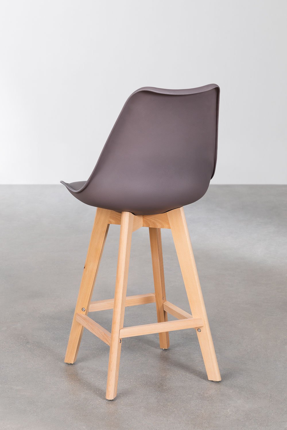 Lot de 4 tabourets hauts 65 cm avec coussin en similicuir nordique, image de la galerie 4