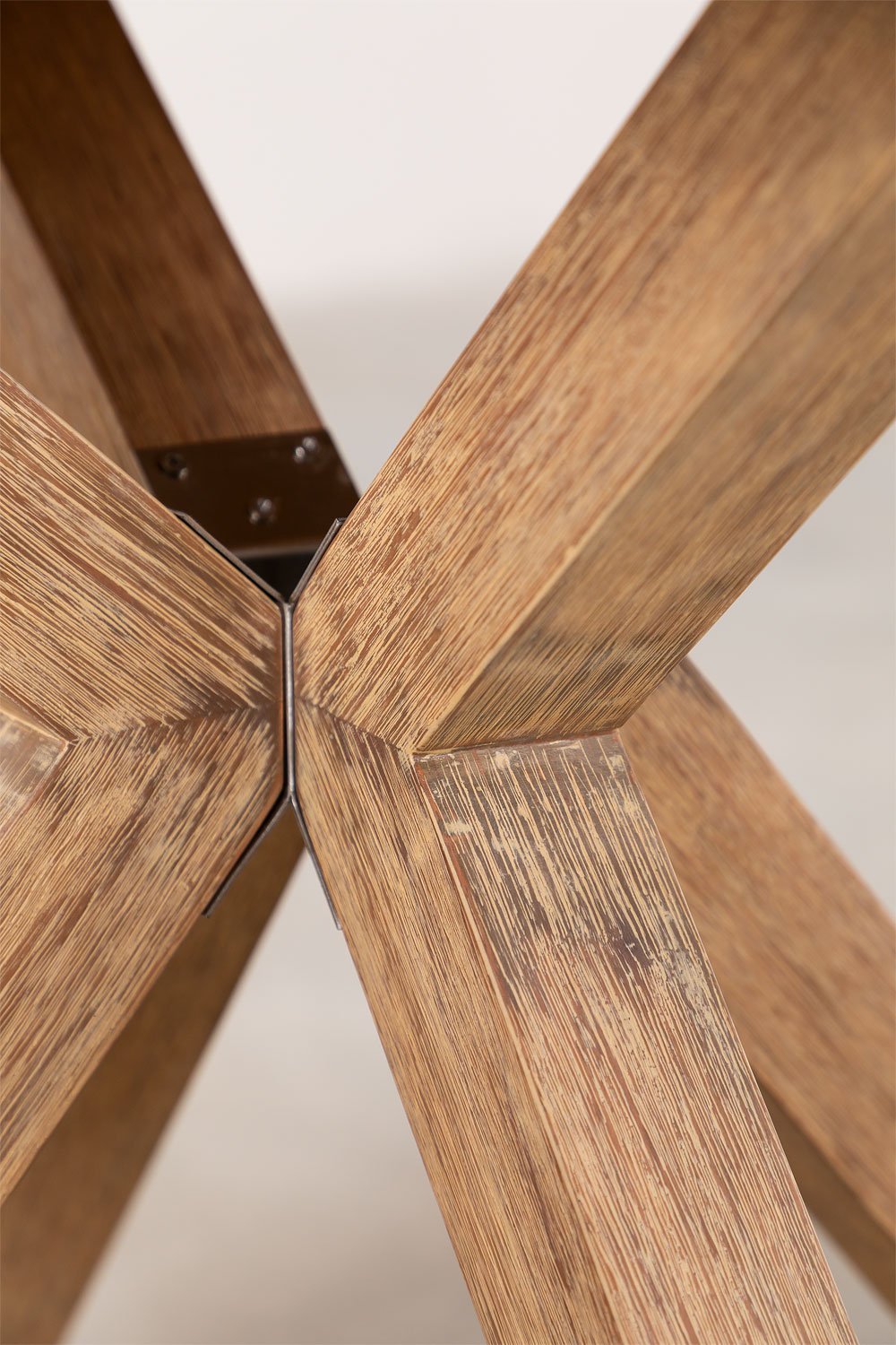 Set de table ronde (Ø100 cm) et 4 chaises de salle à manger avec accoudoirs en bois Naele , image de la galerie 5