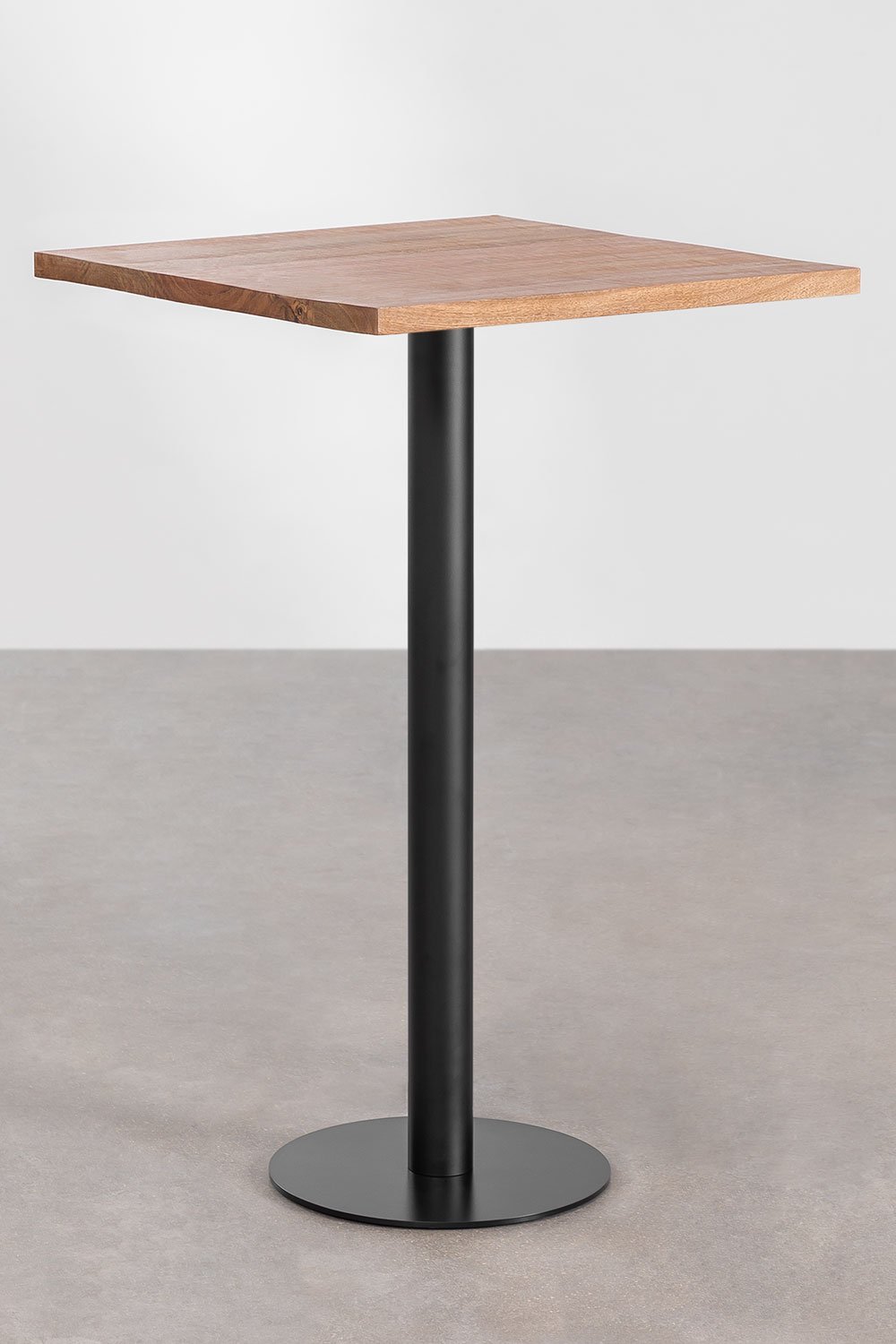 Table Haute de Bar Carrée en Bois d'Acacia Macchiato, image de la galerie 1