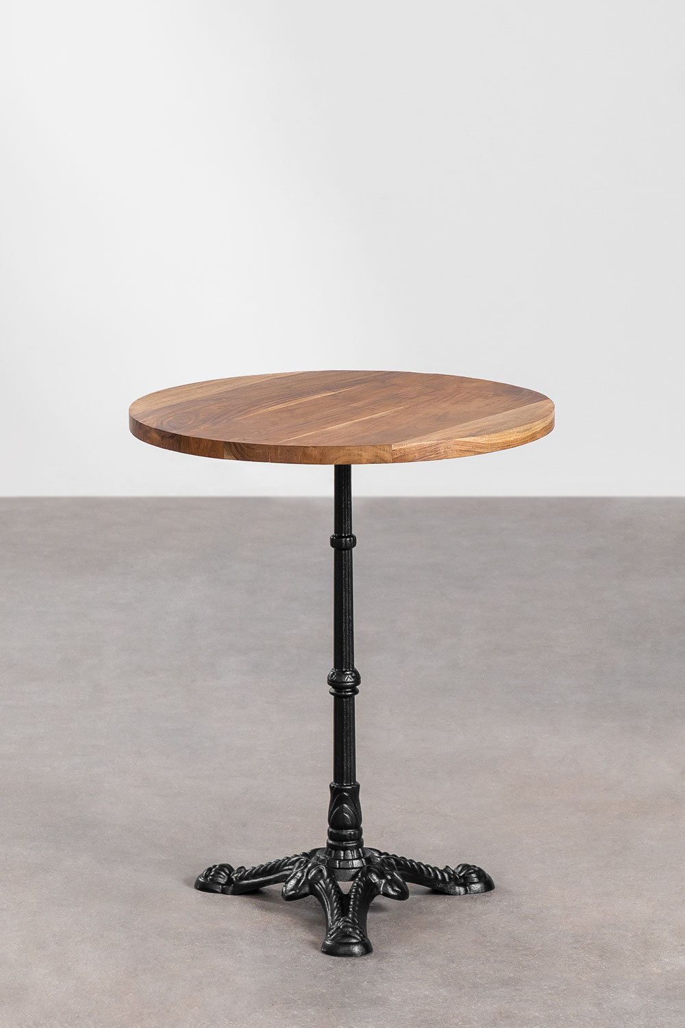 Table de Bar Ronde en Bois d'Acacia Azteca, image de la galerie 2