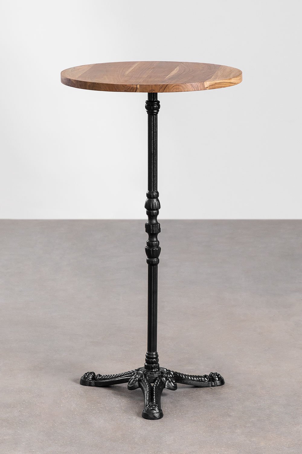 Table Haute de Bar Ronde en Bois d'Acacia Azteca, image de la galerie 2