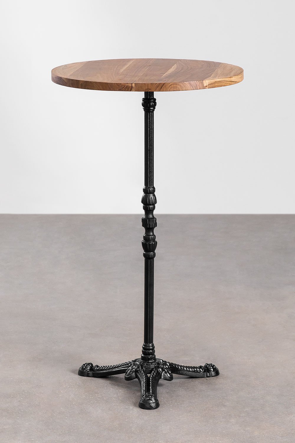 Table Haute de Bar Ronde en Bois d'Acacia Azteca, image de la galerie 2