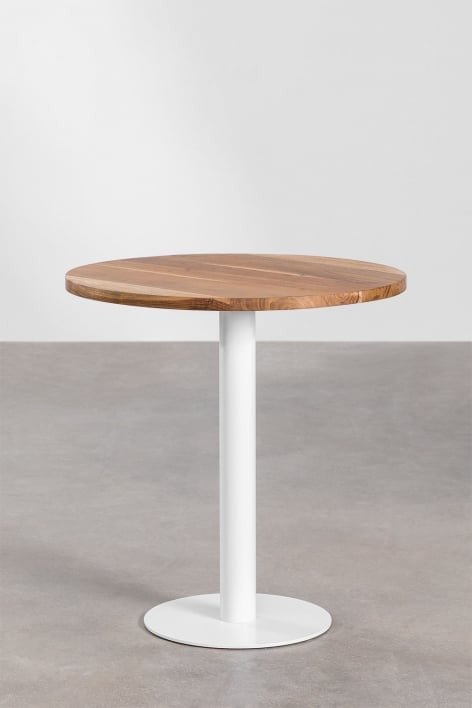 Table de Bar Ronde en Bois d'Acacia Macchiato - Ø70 cm