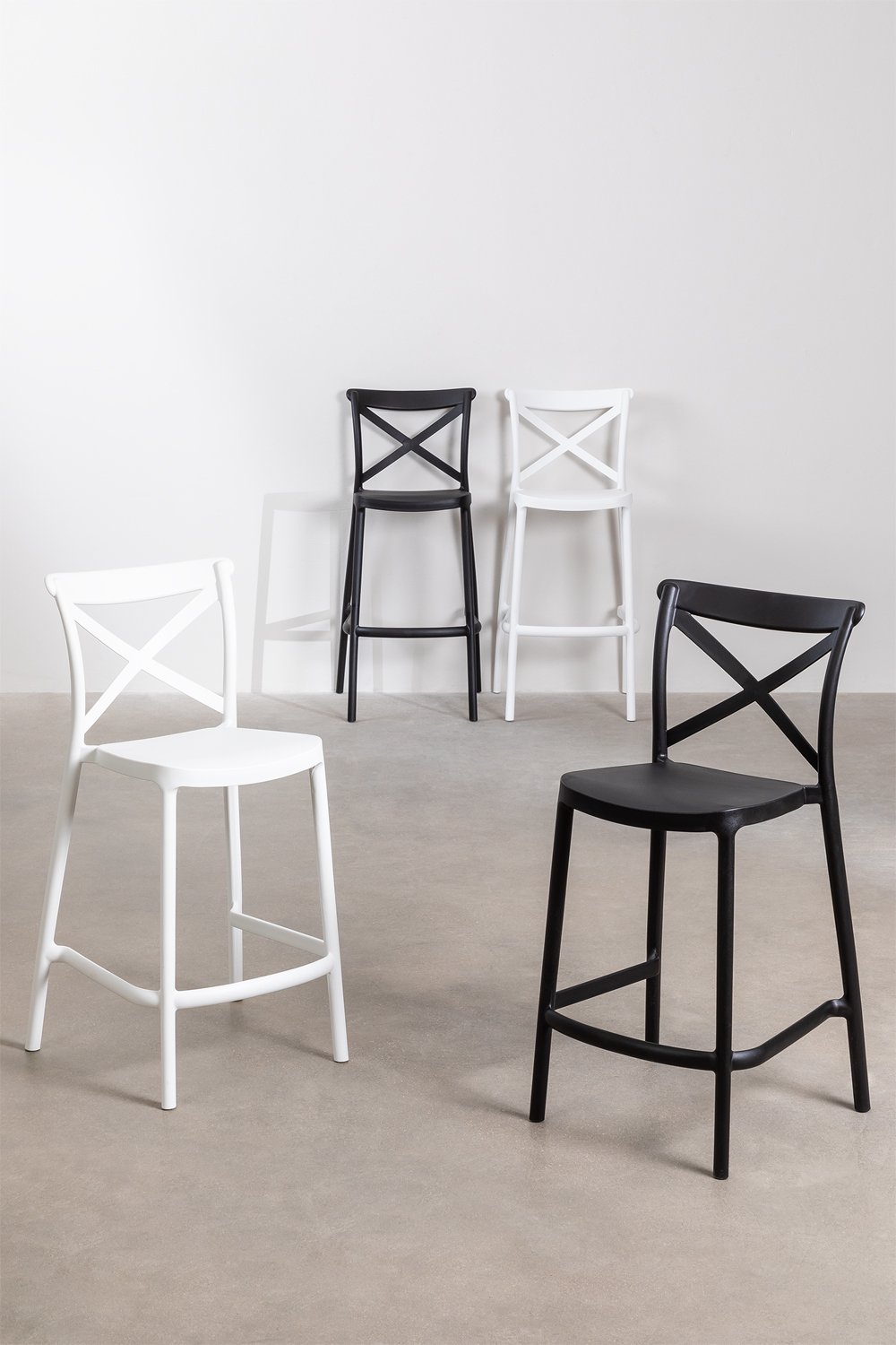 Lot de 4 tabourets de jardin hauts empilables Otax, image de la galerie 7