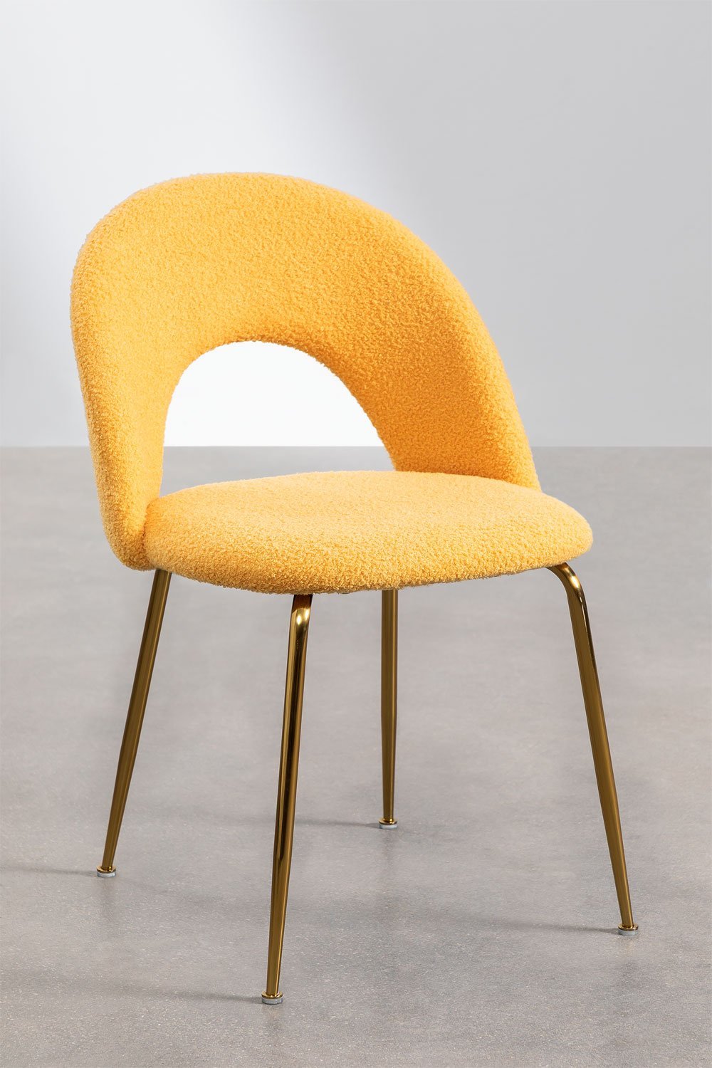 Chaise de salle à manger rembourrée en chenille Glorys Style, image de la galerie 1