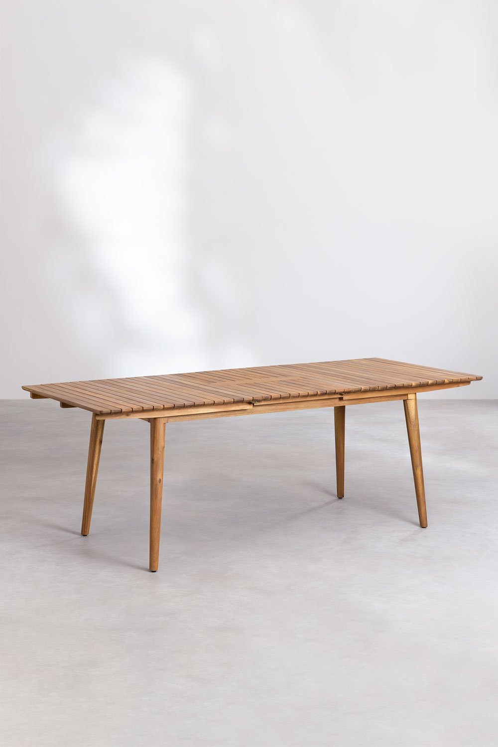 Ensemble table de jardin extensible en acacia blanchi 160/210 cm +