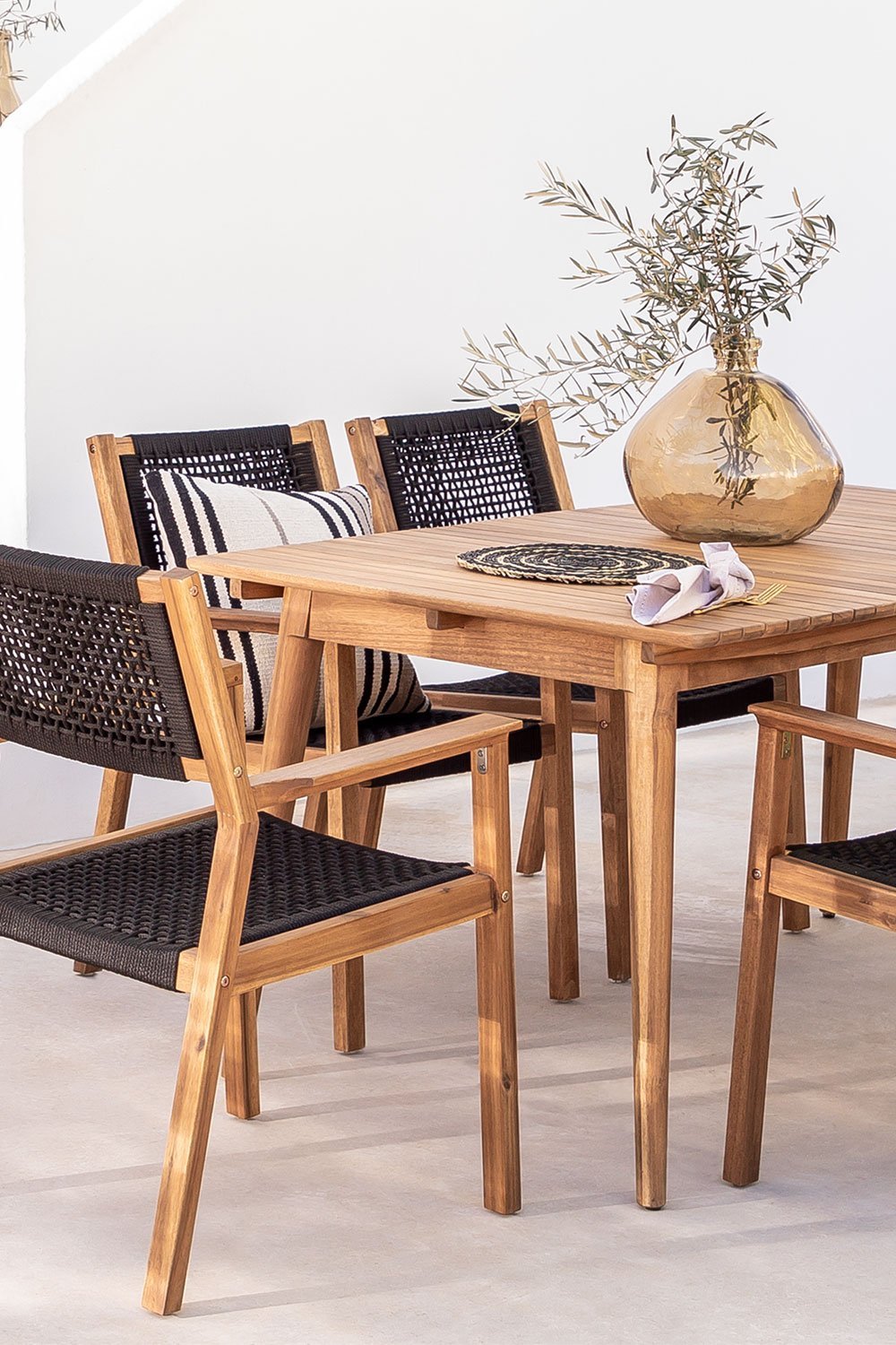 Set de table extensible (160-210x90 cm) et 6 chaises de jardin Tenay, image de la galerie 1