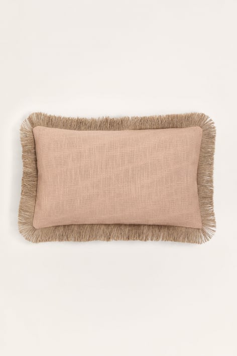 Coussin rectangulaire en coton (30x50 cm) Paraiba - Rose Noisette - Beige Lin