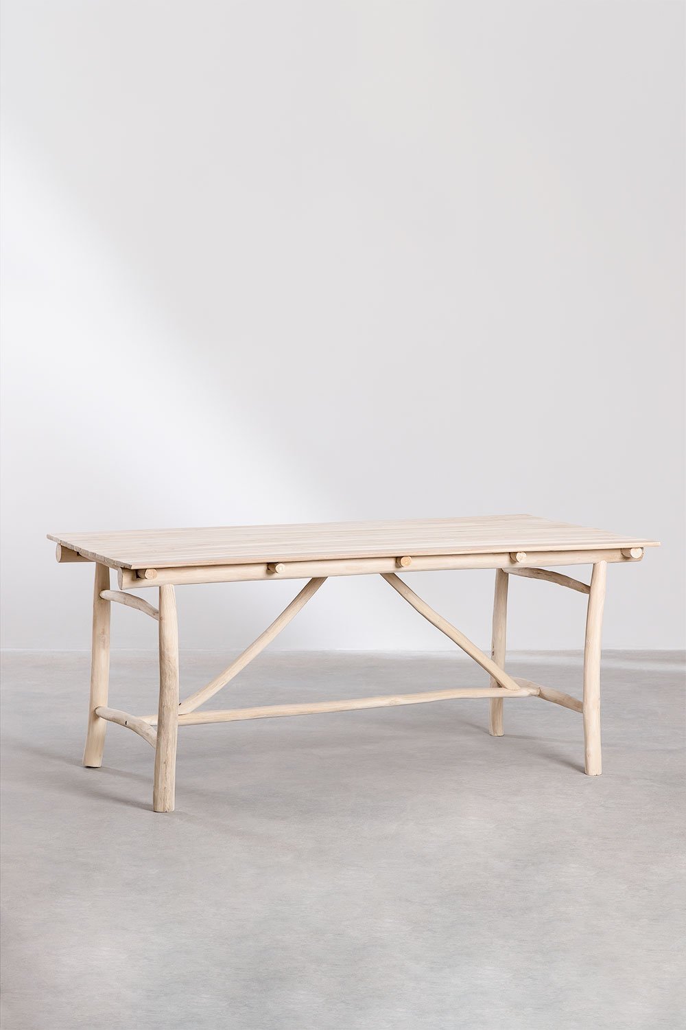 Table de Salle à Manger Rectangulaire en Bois de Teck (180,5x100 cm) Nabila, image de la galerie 2