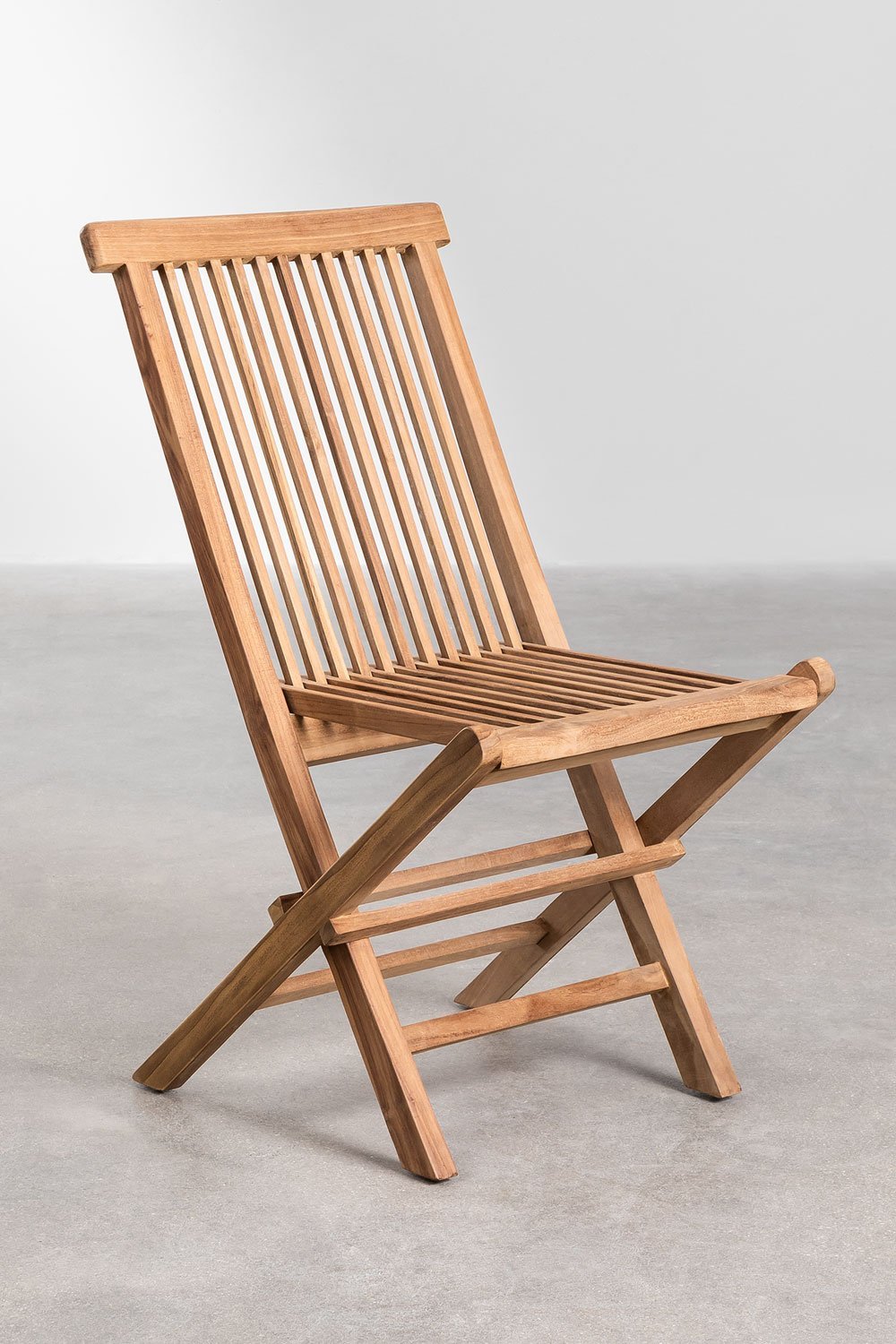 Pack de 2 chaises de salle à manger pliantes en bois de teck Pira   , image de la galerie 2