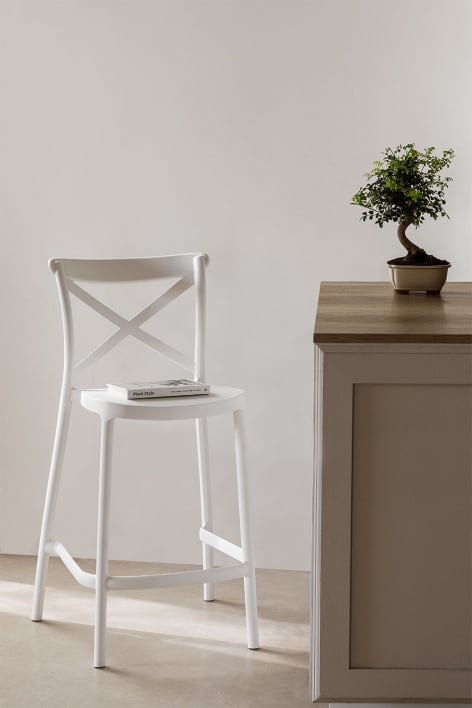 Tabouret haut 65cm blanc Otax - Blanc