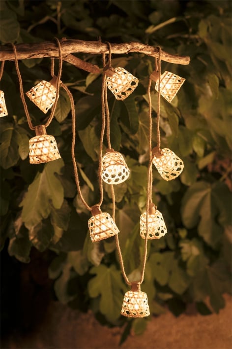 Guirlande de Jardin avec Lumières LED et Chargeur Solaire (7,40 m) Ducrot