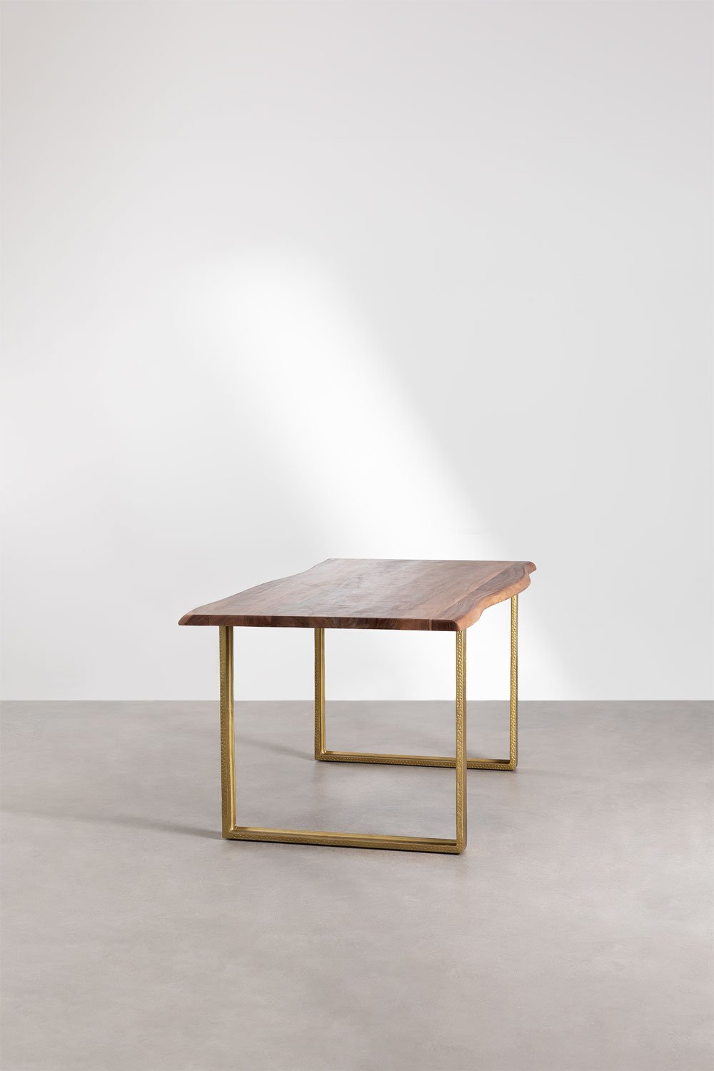 Table de Salle à Manger Rectangulaire en Bois d'Acacia (180x90 cm) Assier, image de la galerie 3