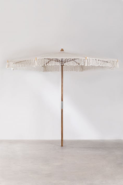 Parasol en Bois de Teck et Macramé Tongariki