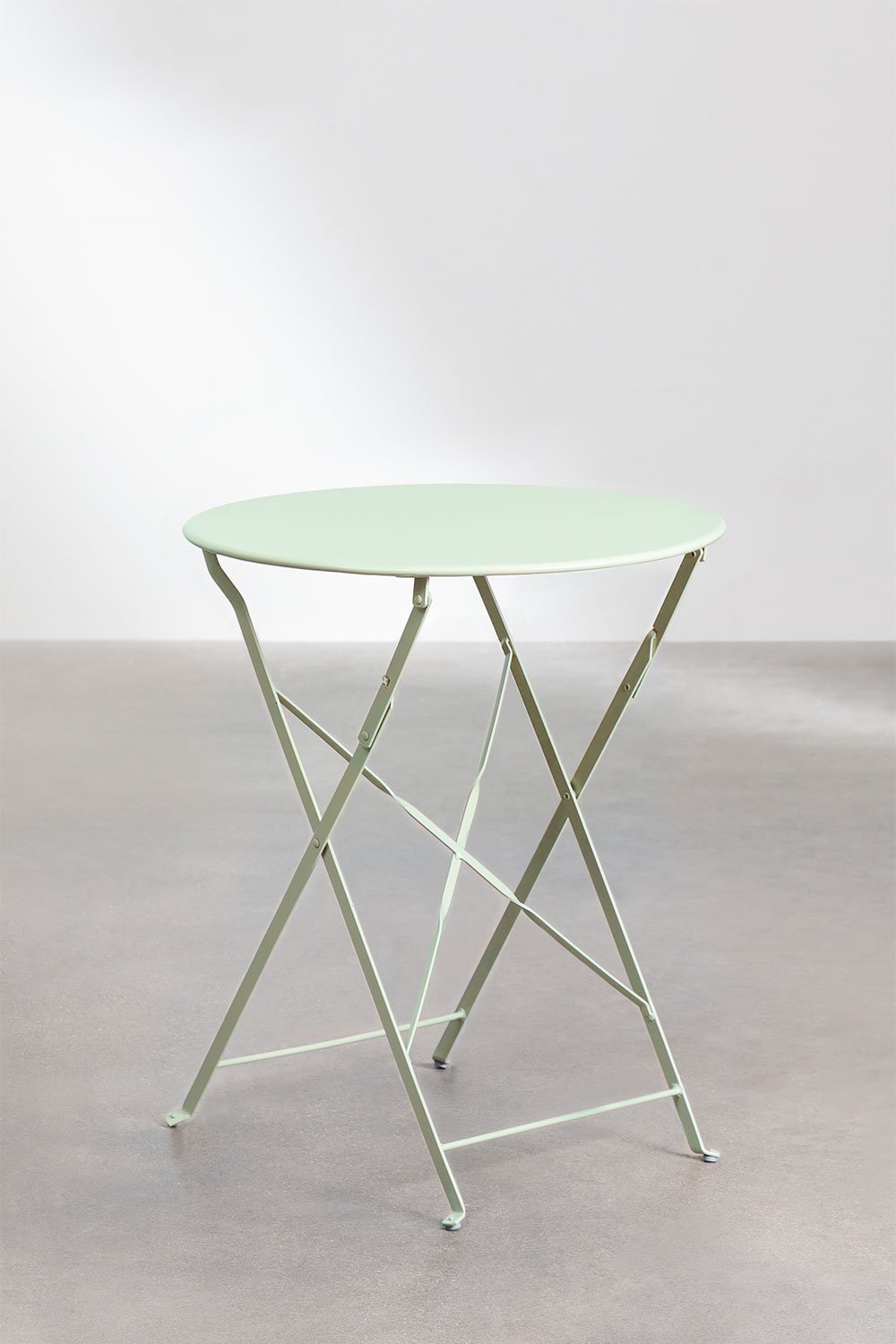 Table de Jardin Pliante Ronde en Acier (Ø59,5 cm) Sergey, image de la galerie 2