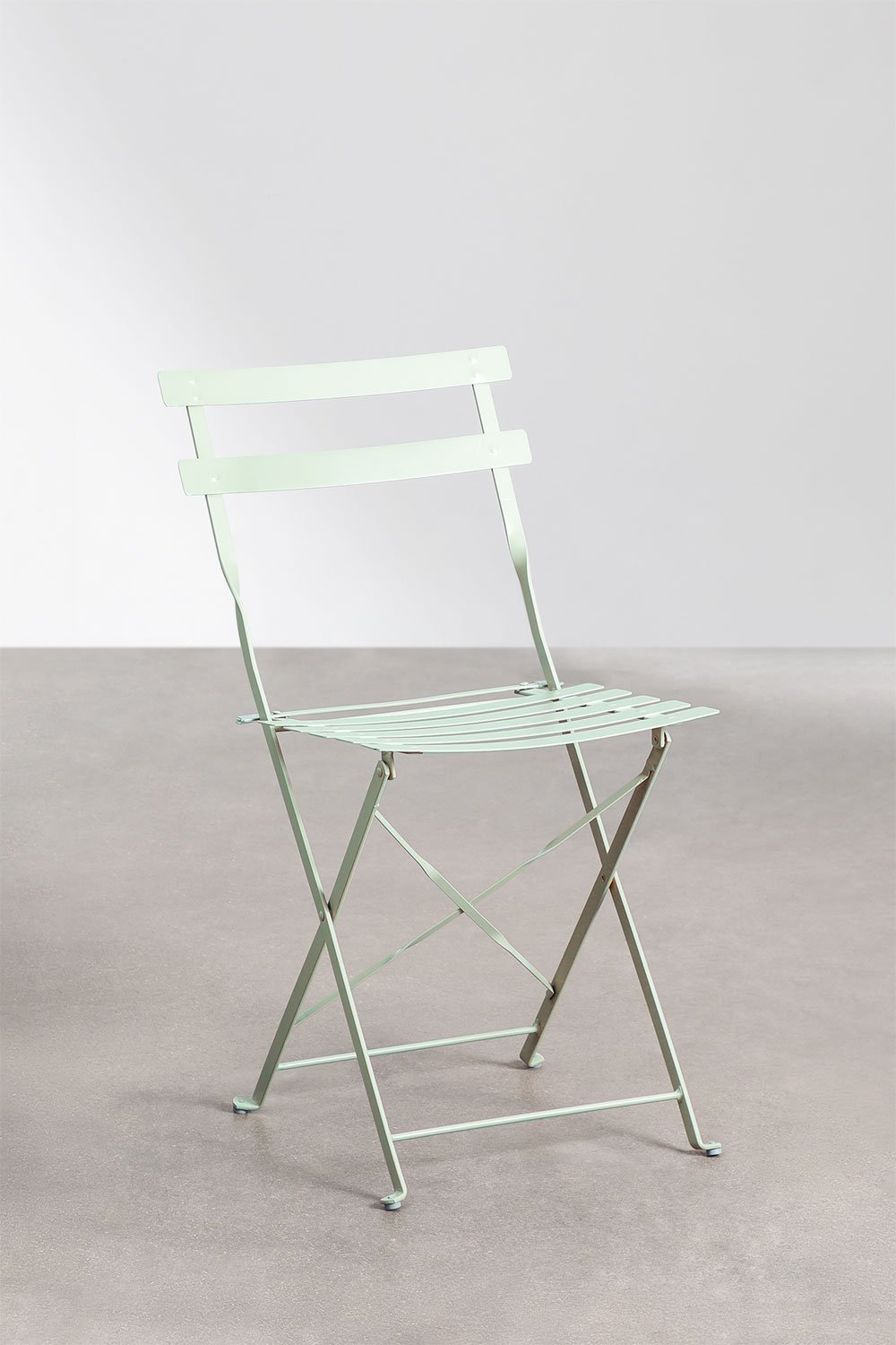 Ensemble de table de jardin ronde Sergey, Ø60 cm, en acier et deux chaises de jardin pliantes           , image de la galerie 7