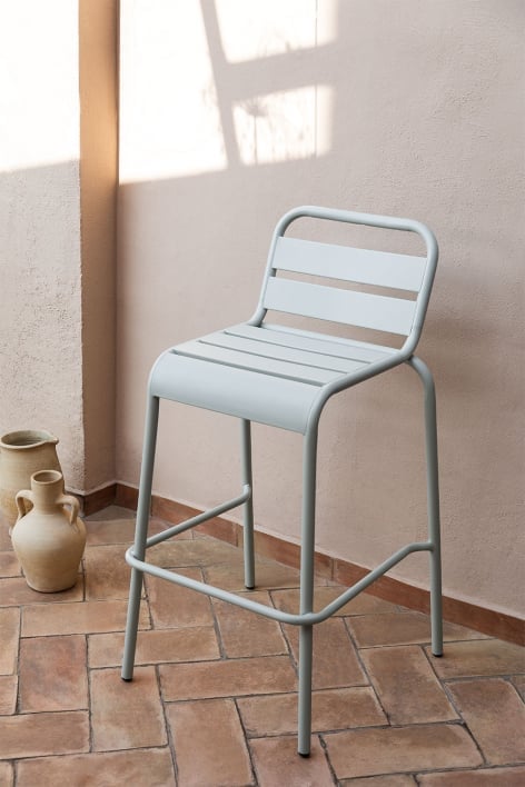 Tabouret haut de jardin empilable 76cm moutarde Janti