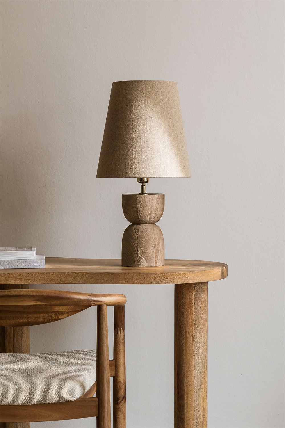 Lampe de Table en Bois de Manguier Cruster, image de la galerie 1