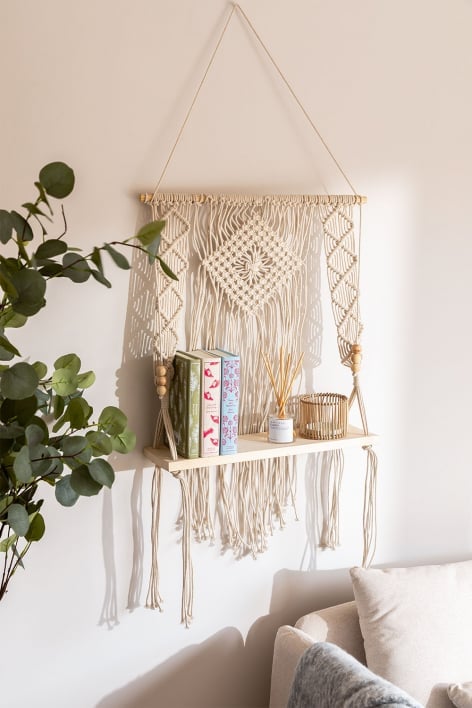 Tapisserie avec Étagère Murale en Coton Elizama