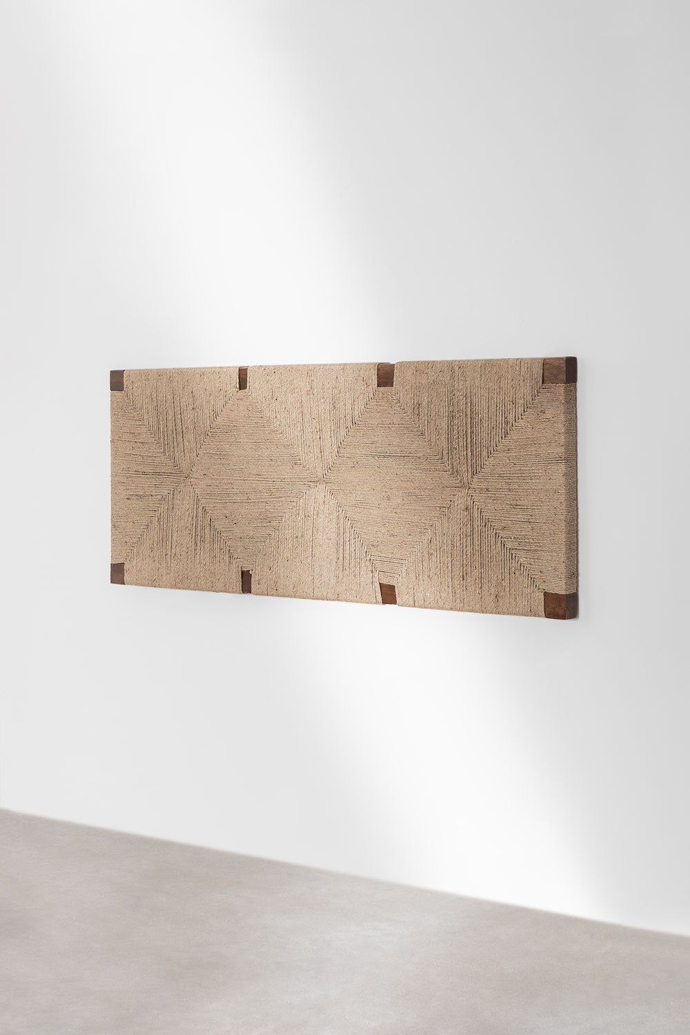 Tête de lit pour lit de 150 cm en manguier et jute Evans     , image de la galerie 2