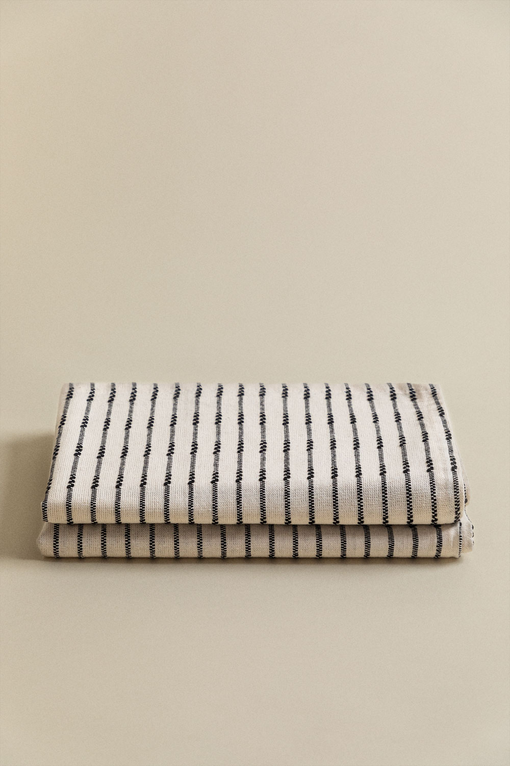 Set De 2 Torchons De Cuisine SKLUM Nelies - 100% Coton - 70x45 Cm - Bande D'Accroche Pour Porte
