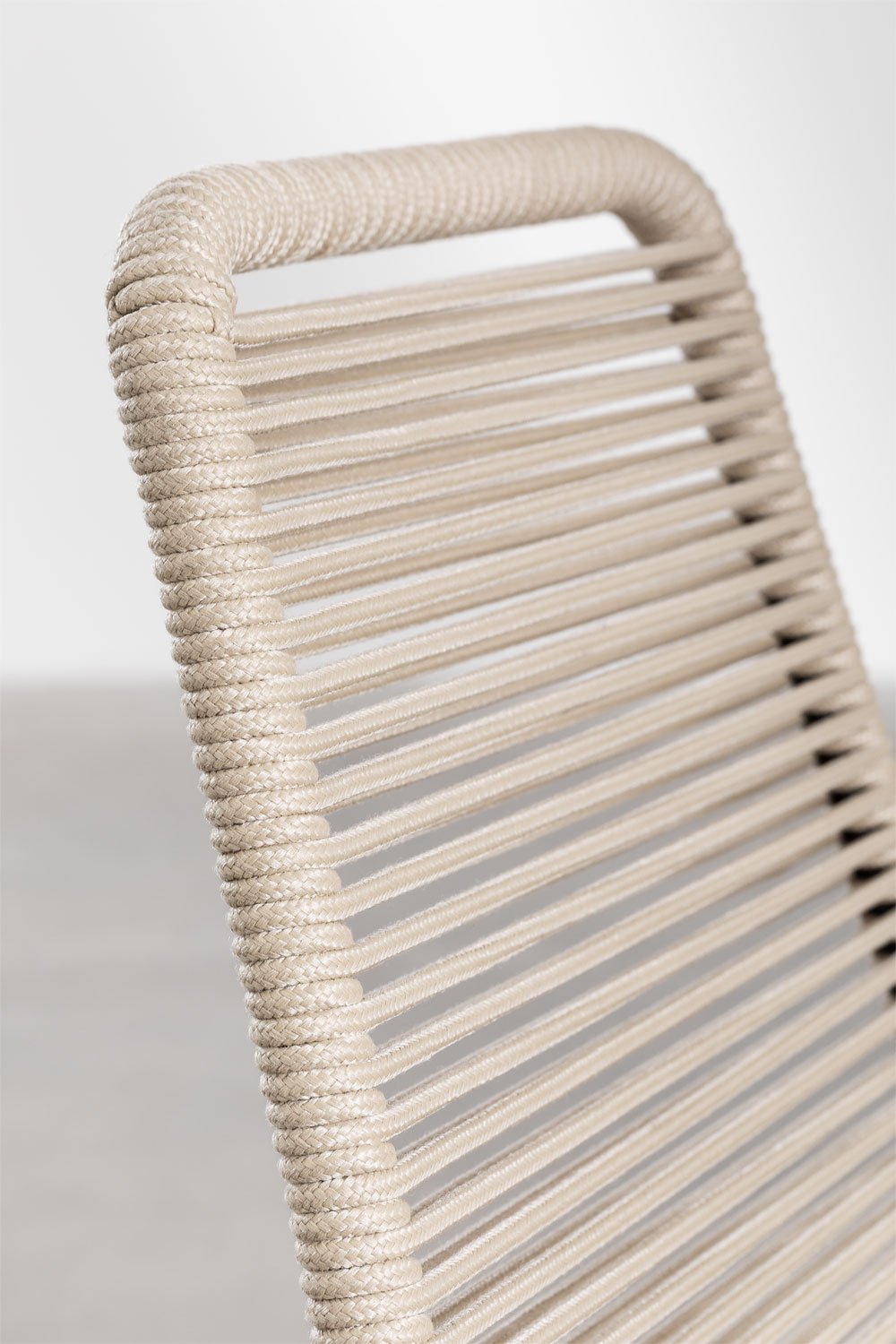 Pack de 2 chaises de jardin empilables en fer et corde tressée Mileyd, image de la galerie 5