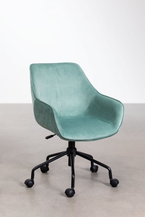 Chaise de bureau en velours Lucy