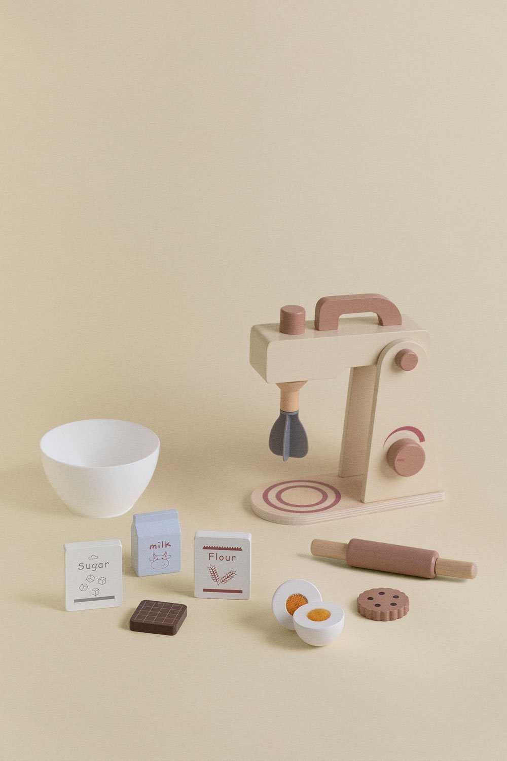 Mixeur de cuisine en bois - Set de pâtisserie pour enfant