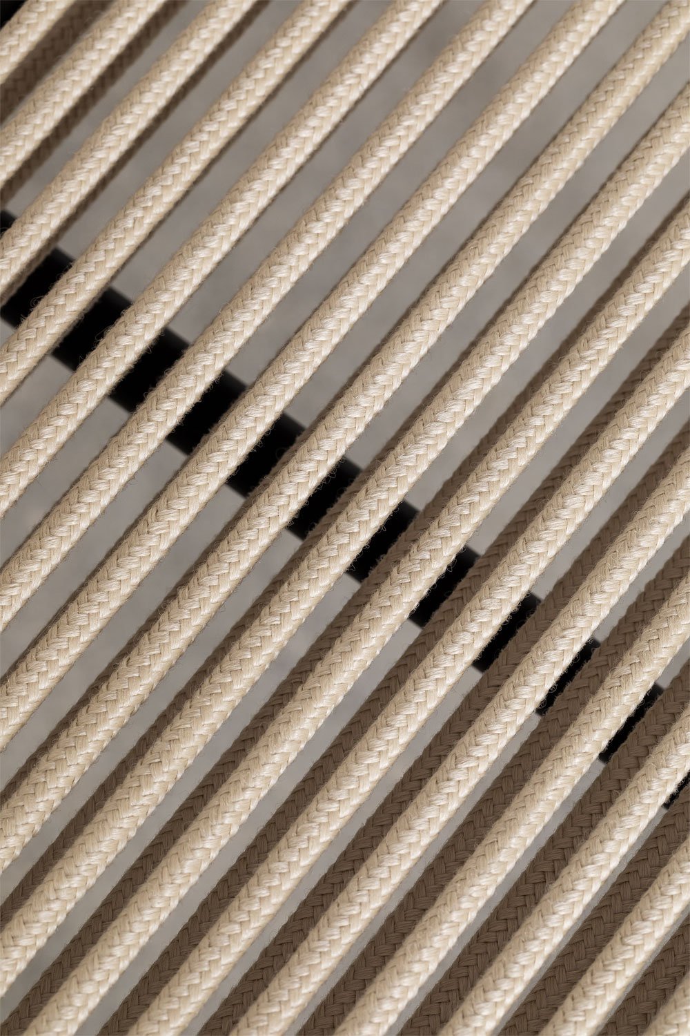 Pack de 4 chaises de salle à manger empilables en fer et corde tressée Mileyd, image de la galerie 7